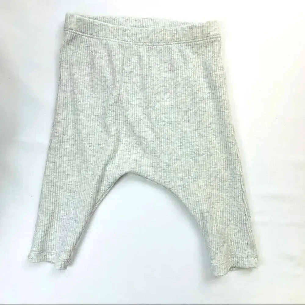 Old Navy Unisex Light Gray U-Shaped Rib-Knit Pants 3-6 Months